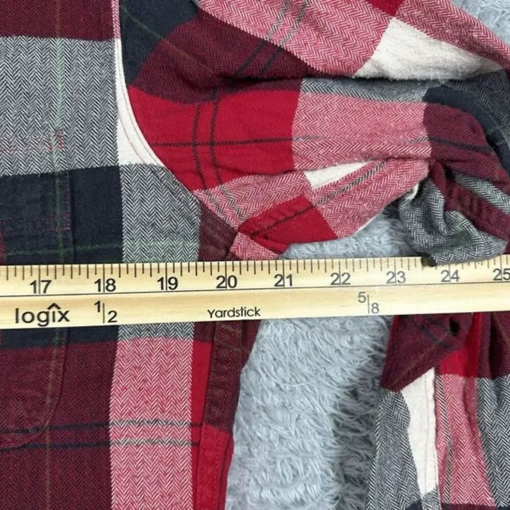 J Crew Shirt‎ Mens Medium Fit Red Buffalo Plaid Flannel Long Sleeve Pockets